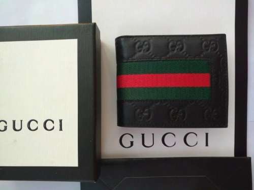 New Authentic Men's Gucci Black Leather WEB Bifold Wallet Best Deals & Coupons in America